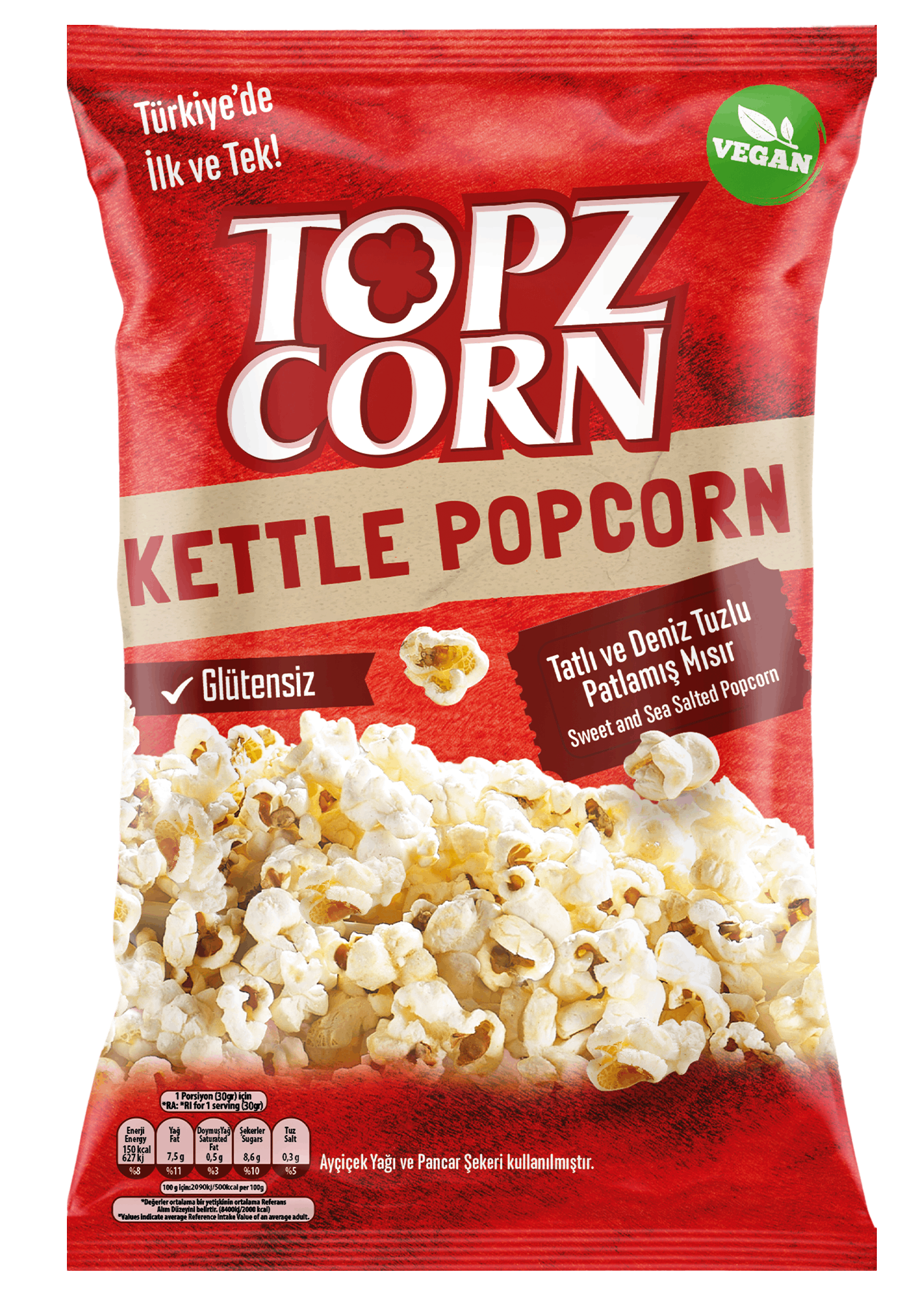 Tatlı ve Deniz Tuzlu Patlamış Mısır